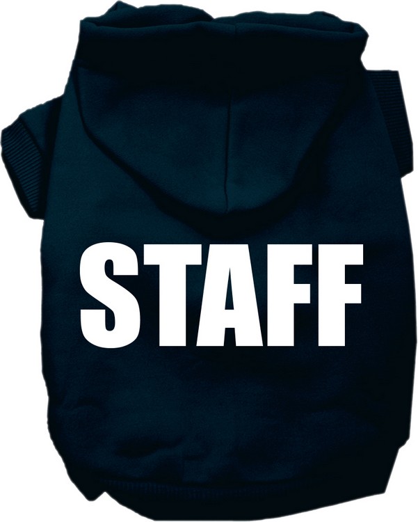 Staff Costume Screen Print Dog Hoodie Navy Blue Size SM